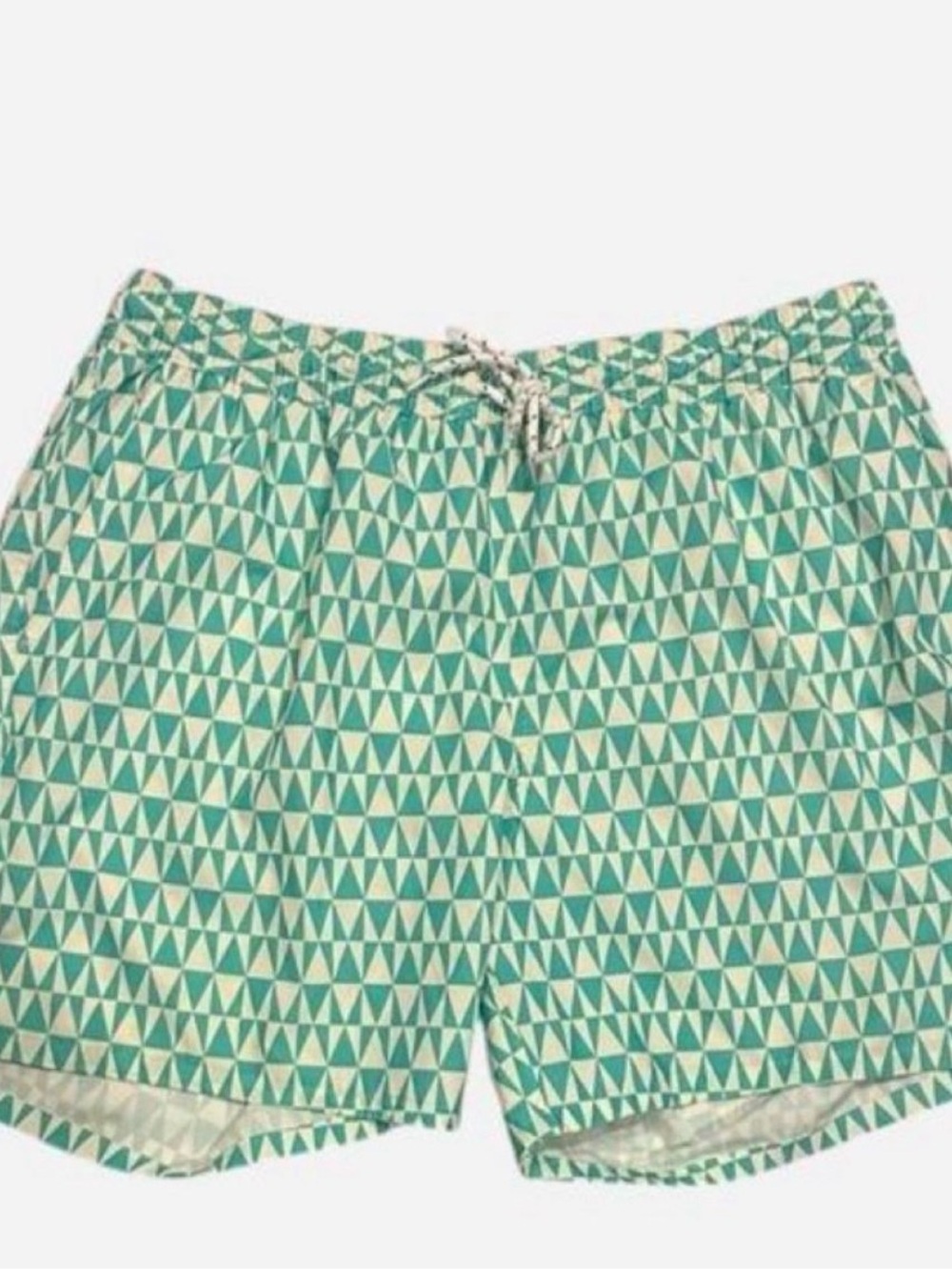 George Teal and Cream Geo Print Men's Swim Board Shorts